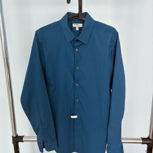 Express Blue Dress Shirt with Classic Collar